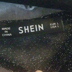 Shein Black sparkly bell sleeve top